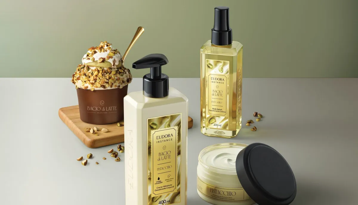 Eudora faz parceria com Baccio di Latte e lança gloss e hidratante inspirados em sabores de gelato
